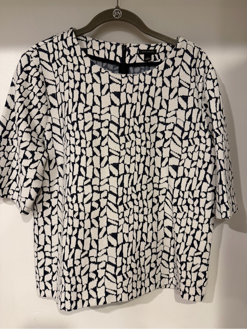 Ann Taylor Textured Knit Top | 3/4 Sleeve | Size Large